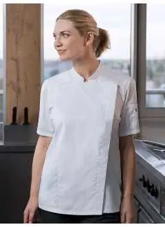 Short-Sleeve Ladies Chef Jacket Modern-Look